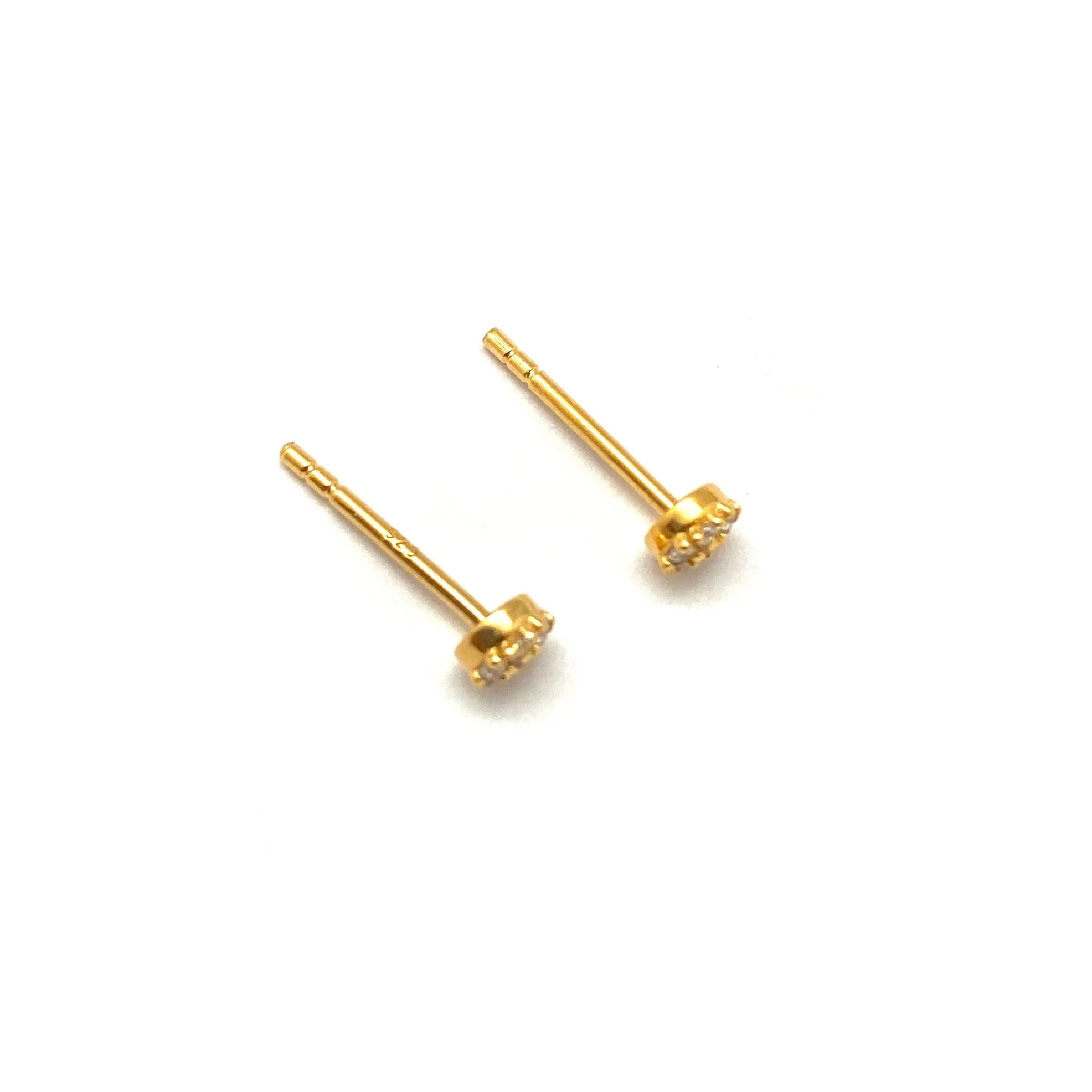 Mini Gold Vermeil Circle Studs