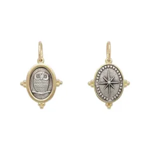 Mixed Metal Baby Owl & North Star Charm