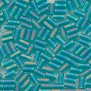 MIYUKI Bugle Seed Beads #2405FR Teal (Transparent Frost Rainbow)