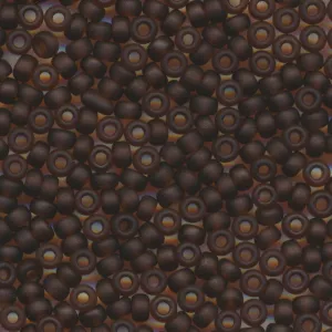 MIYUKI Round Rocaille Seed Beads #135F Dark Brown (Transparent Frost)