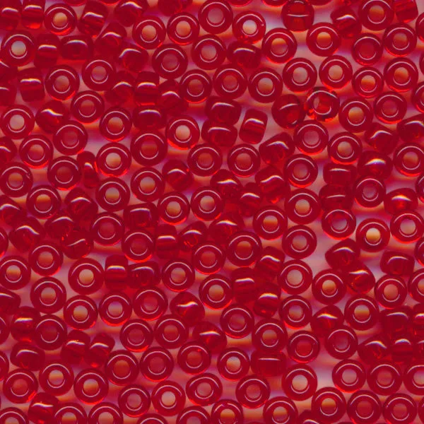 MIYUKI Round Rocaille Seed Beads #141 Red (Transparent)