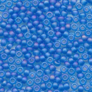 MIYUKI Round Rocaille Seed Beads #150FR Blue (Transparent Frost Rainbow)