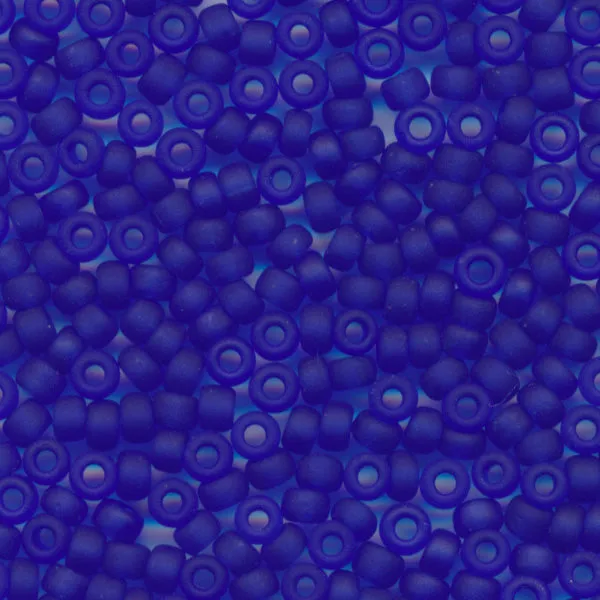 MIYUKI Round Rocaille Seed Beads #151F Cobalt (Transparent Frost)