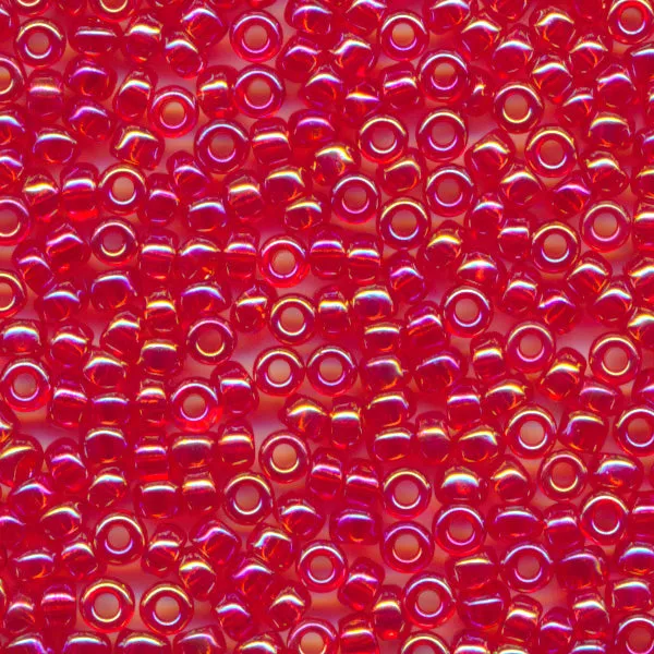 MIYUKI Round Rocaille Seed Beads #254 Light Red (Transparent Rainbow)
