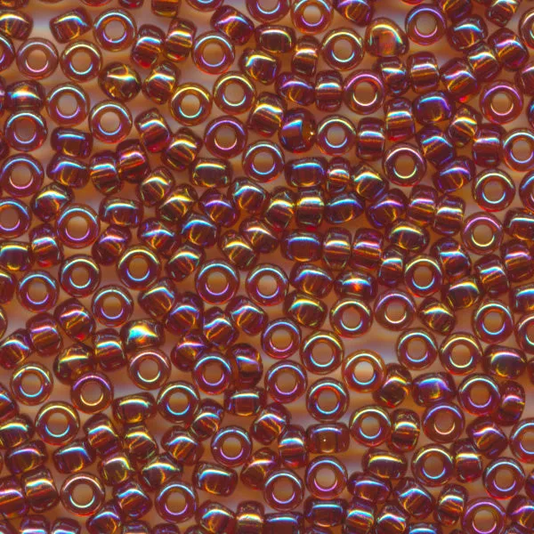 MIYUKI Round Rocaille Seed Beads #257 Light Brown (Transparent Rainbow)