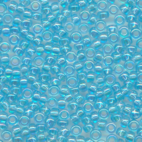MIYUKI Round Rocaille Seed Beads #260 Aqua (Transparent Rainbow)