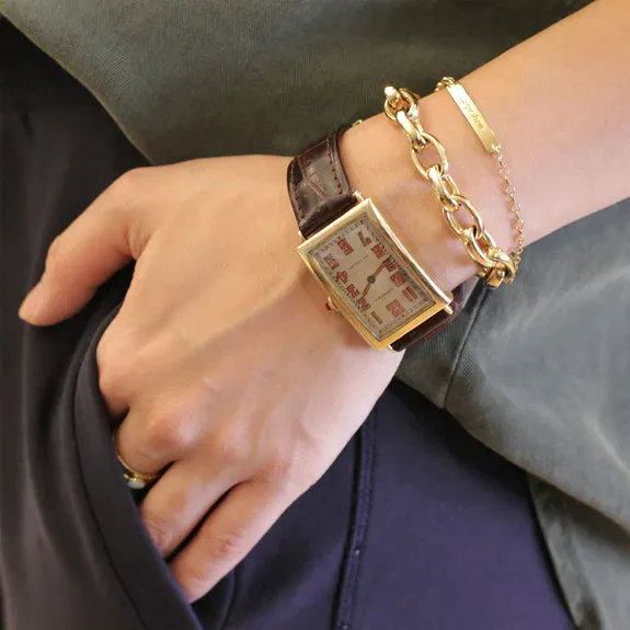 Monica Rich Kosann 18K Yellow Gold Engraveable Petite Poesy Chain Bracelet