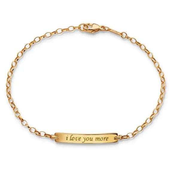 Monica Rich Kosann 18K Yellow Gold "I Love You More" Petite Poesy Chain Bracelet