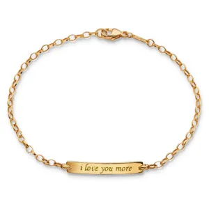 Monica Rich Kosann 18K Yellow Gold "I Love You More" Petite Poesy Chain Bracelet
