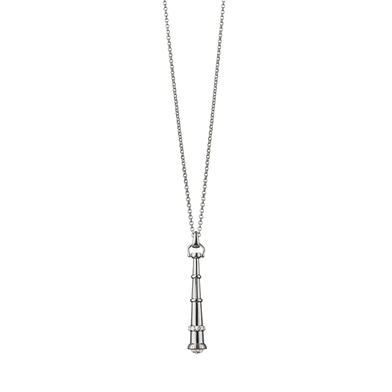 Monica Rich Kosann Curiosity Telescope Charm with Sapphires in Silver