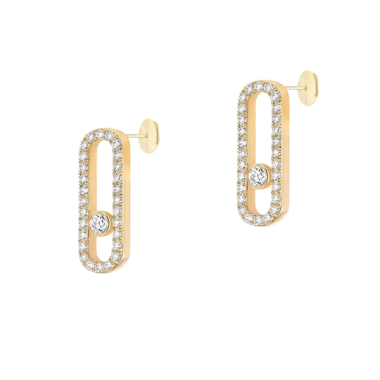 Move Uno 18K Yellow Gold Pavé-Set Diamond Earrings