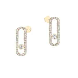 Move Uno 18K Yellow Gold Pavé-Set Diamond Earrings