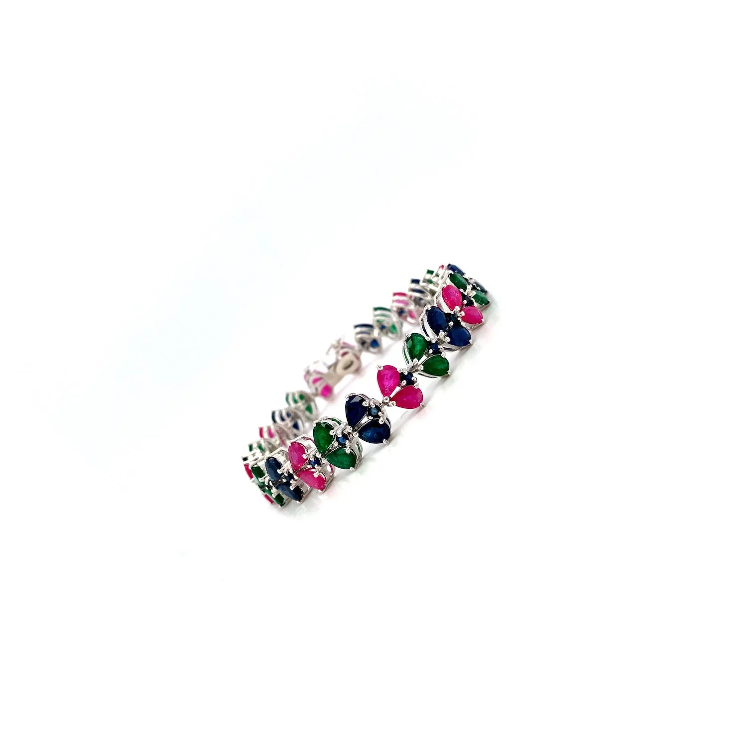 Multi Colour Stone Bracelet in .925 Sterling Silver - KSD 45402