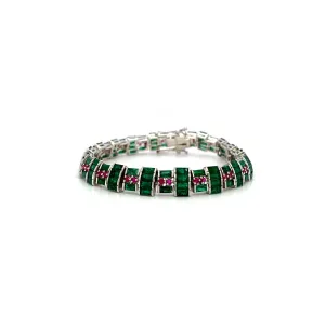 Multi Colour Stone Bracelet in .925 Sterling Silver - KSD 48120