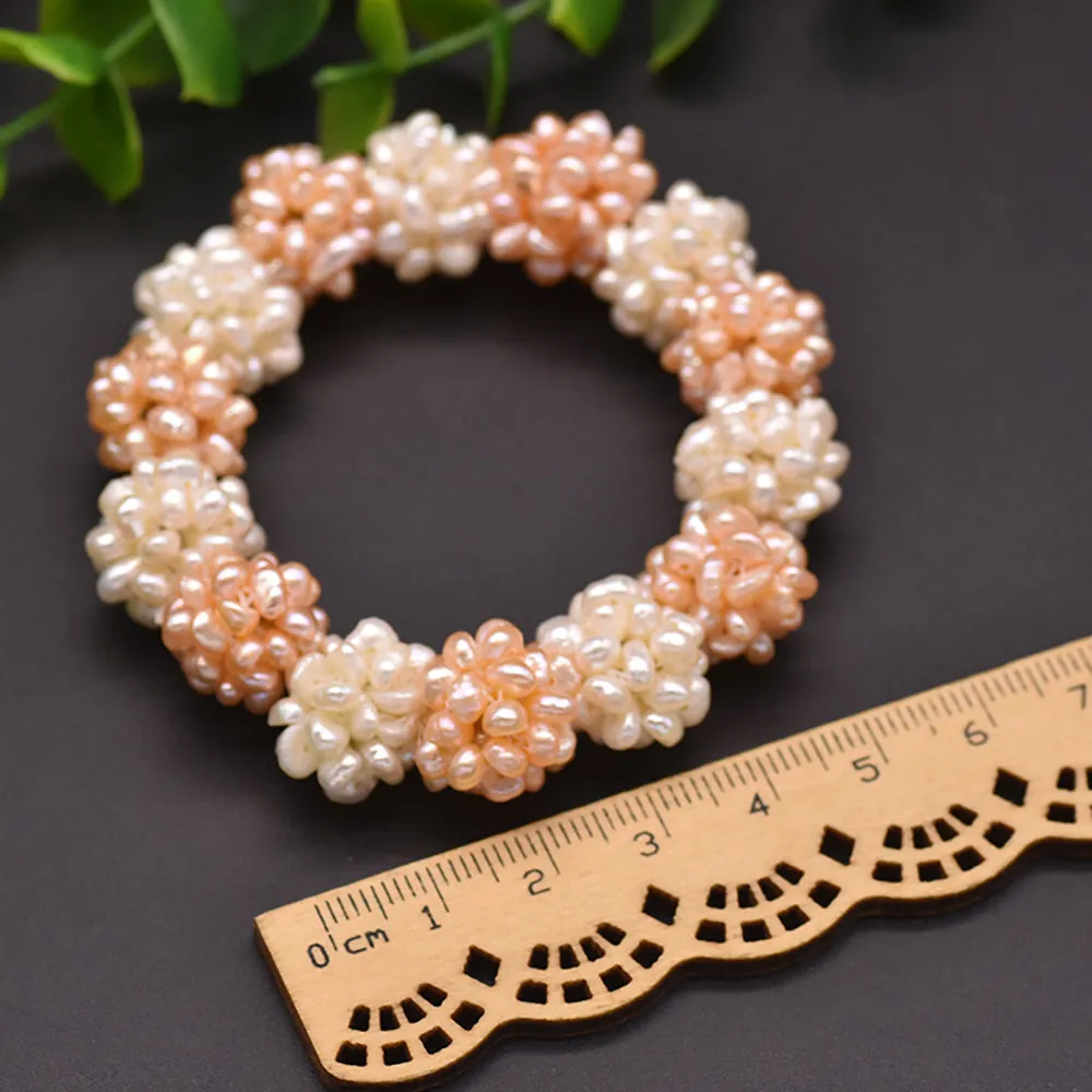 Natural Freshwater Pearl Bracelet Ball-flower Women Fashion Beautiful Jewelry