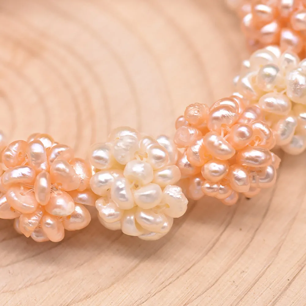 Natural Freshwater Pearl Bracelet Ball-flower Women Fashion Beautiful Jewelry