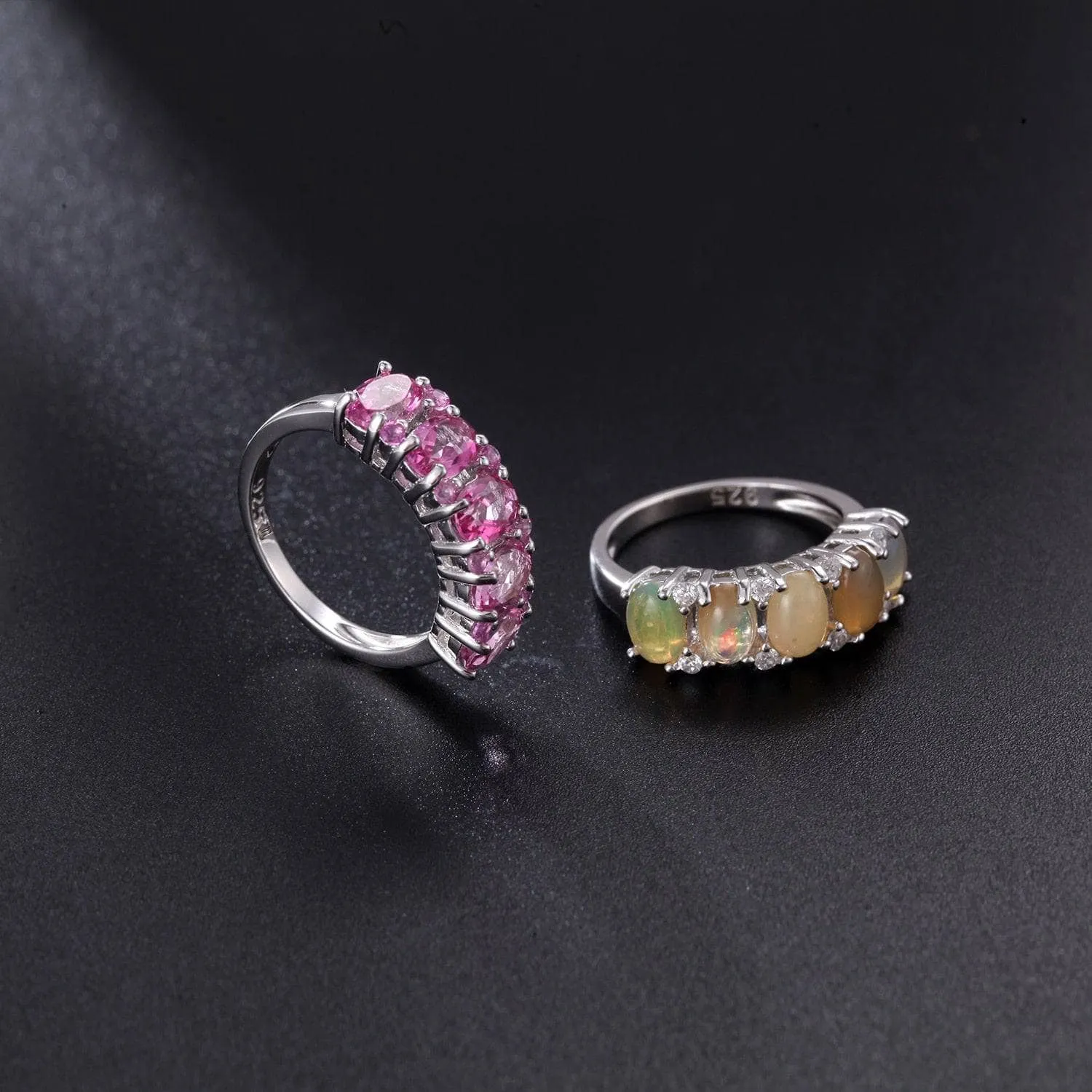 Natural Tourmaline Gemstone Wedding Ring Band
