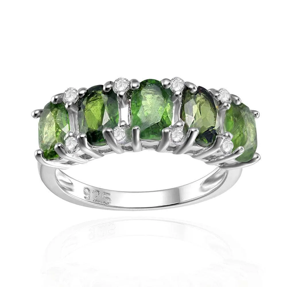 Natural Tourmaline Gemstone Wedding Ring Band