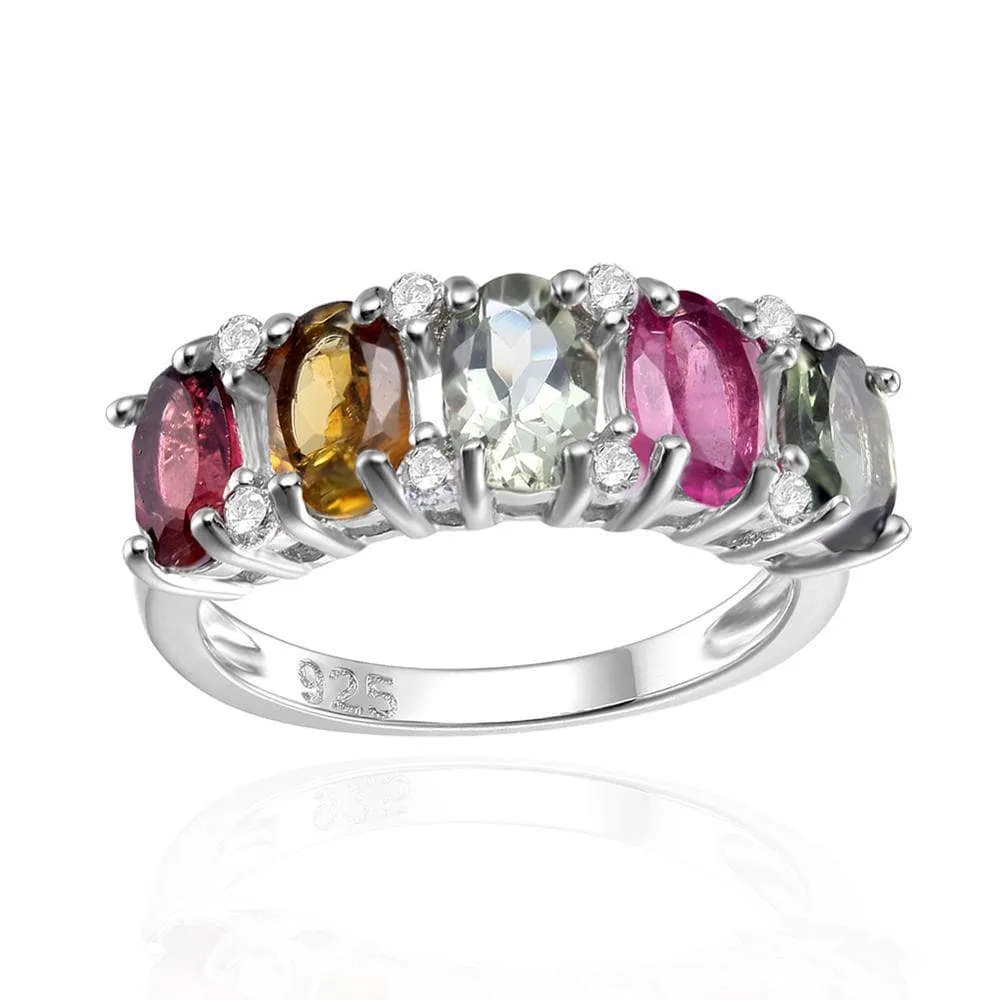 Natural Tourmaline Gemstone Wedding Ring Band