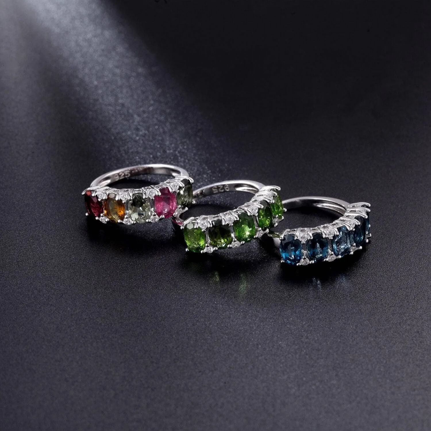 Natural Tourmaline Gemstone Wedding Ring Band