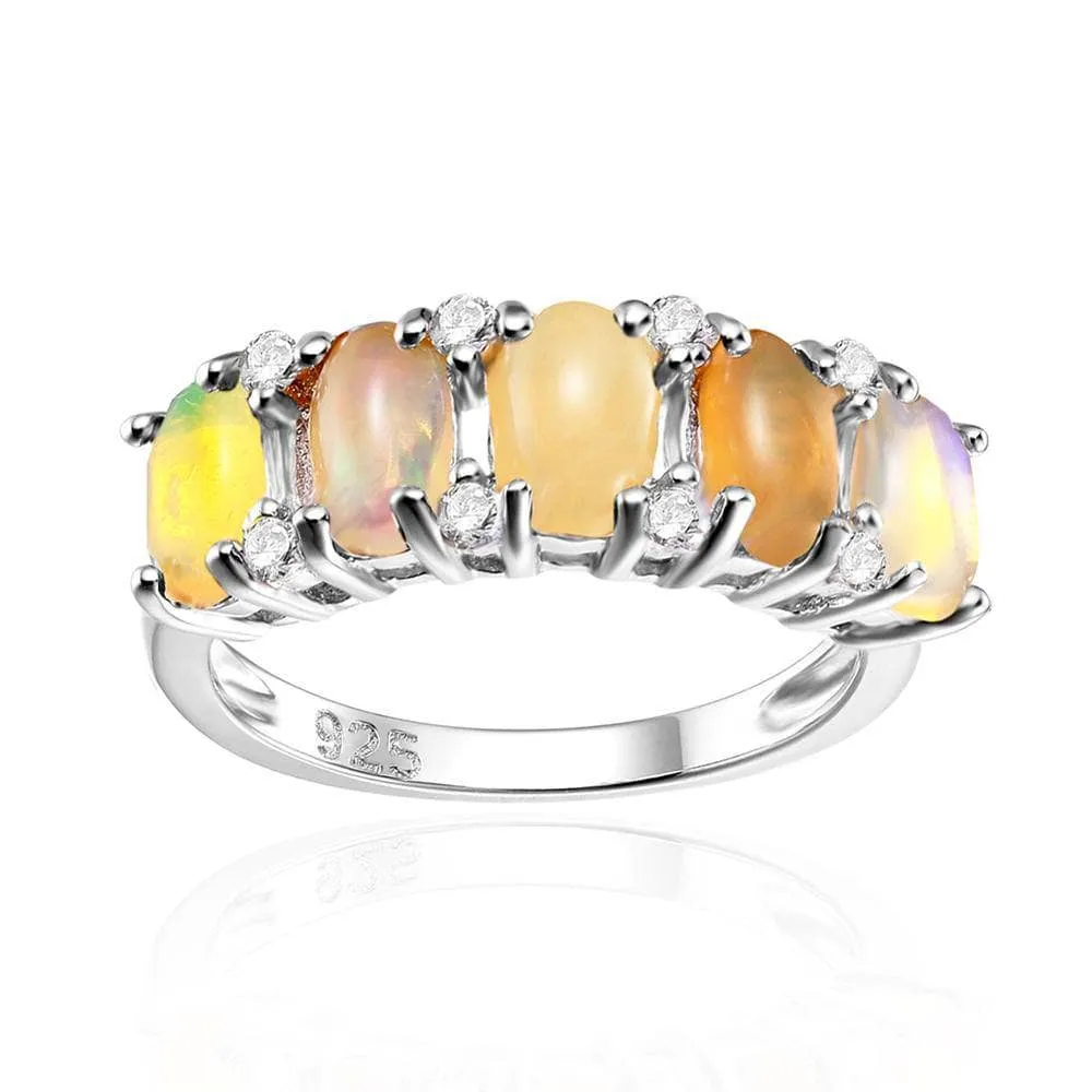Natural Tourmaline Gemstone Wedding Ring Band