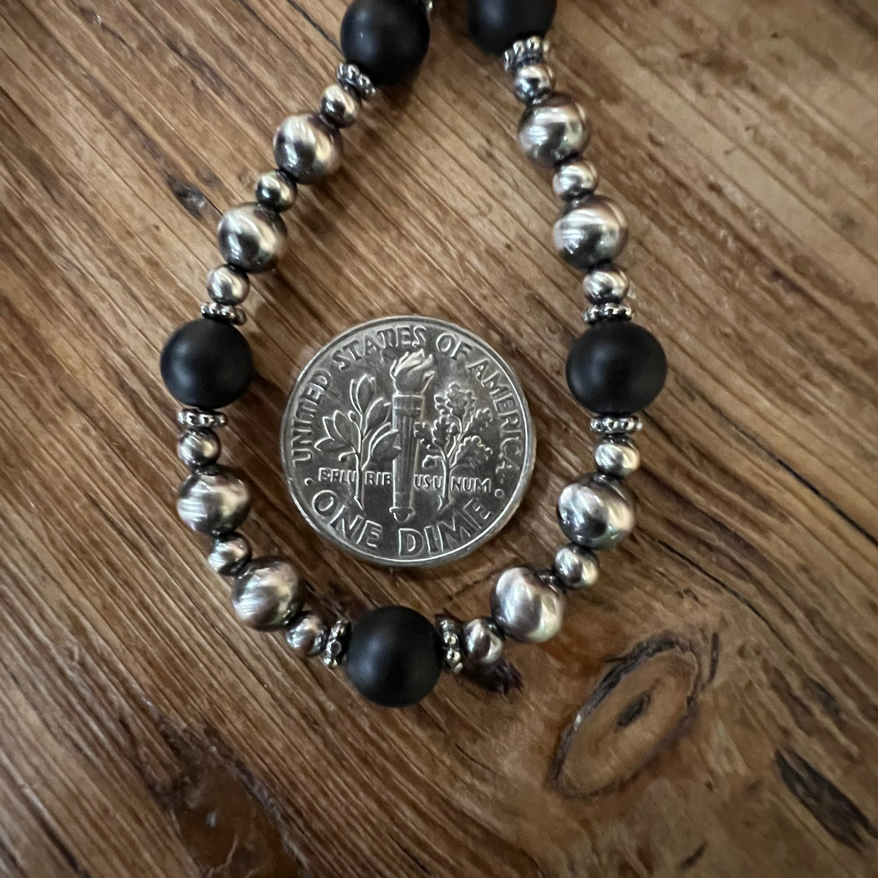 Navajo Pearl Black Onyx Bracelet