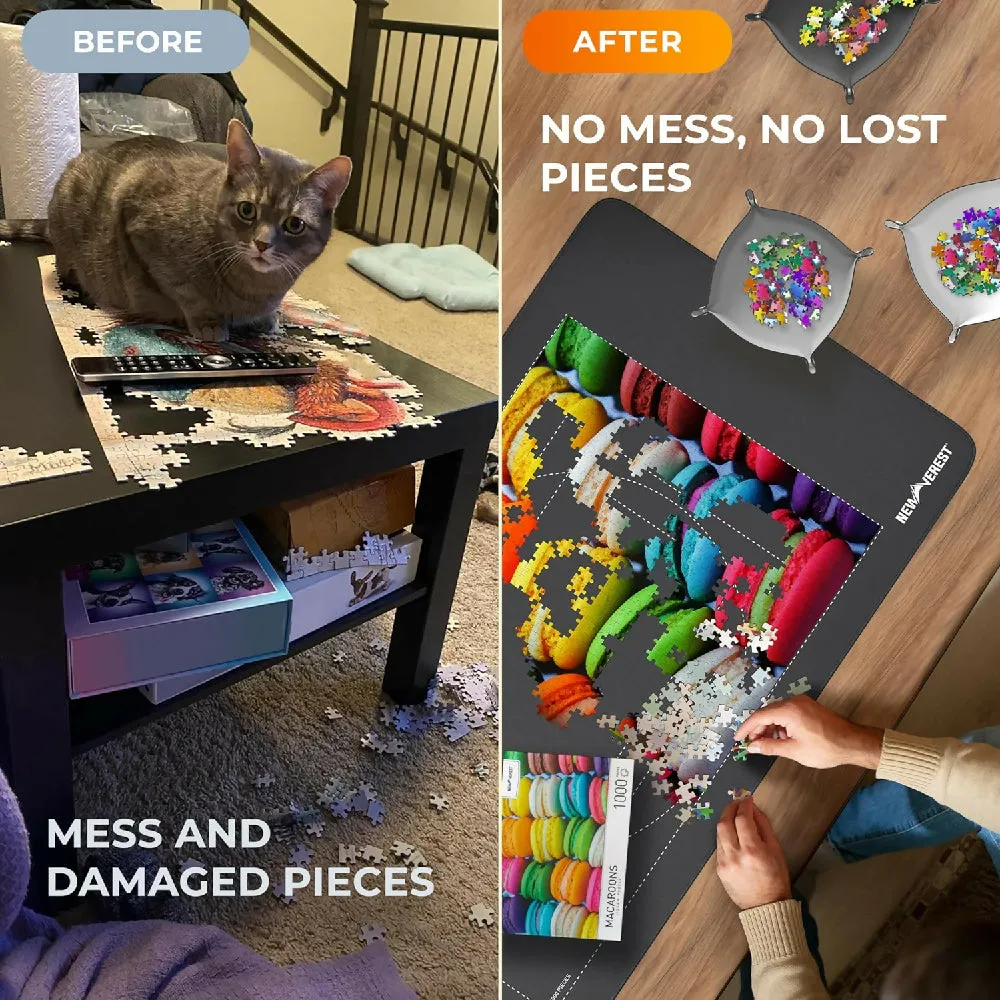 Newverest Roll-Up Puzzle Pad, Saver Pad 46” x 26” Portable Up to 1000 pieces