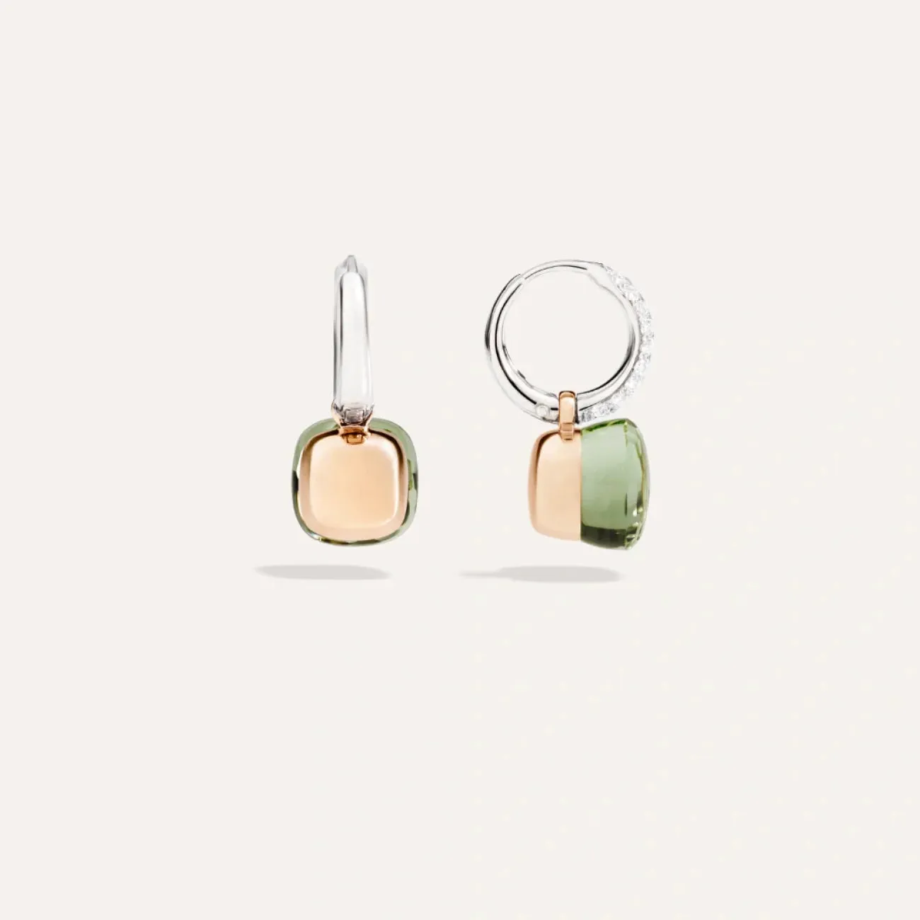 Nudo 18K Rose and White Gold Prasiolites & Diamond Pavé Classic Earrings