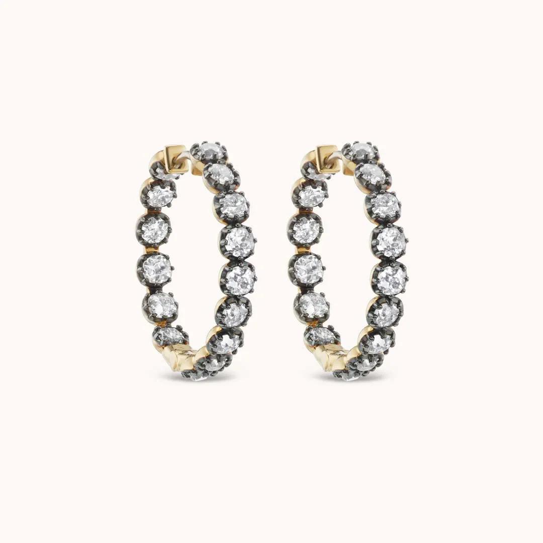 Old Mine Diamond Hoops