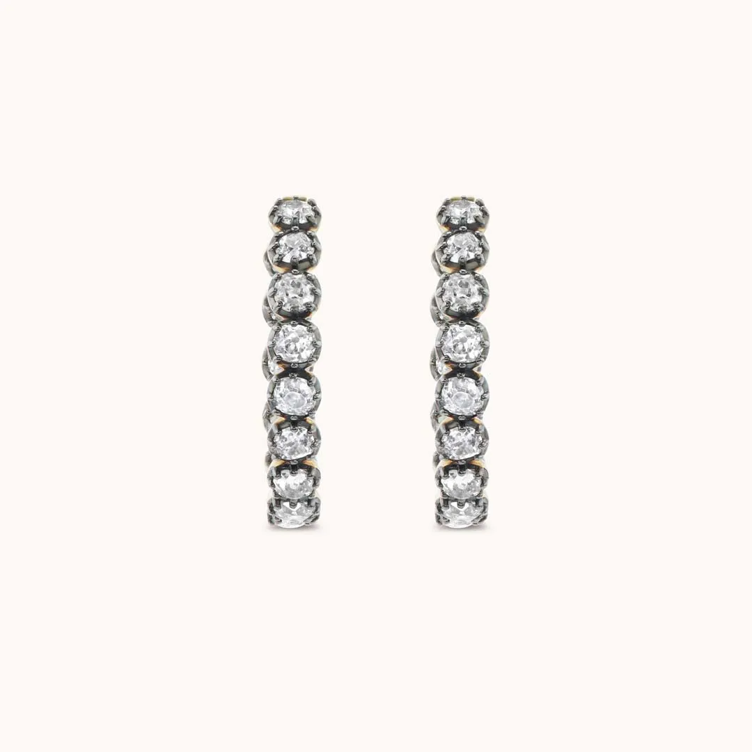 Old Mine Diamond Hoops