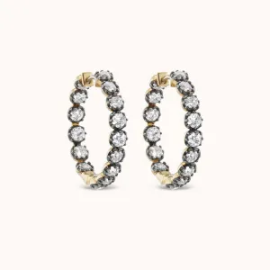 Old Mine Diamond Hoops