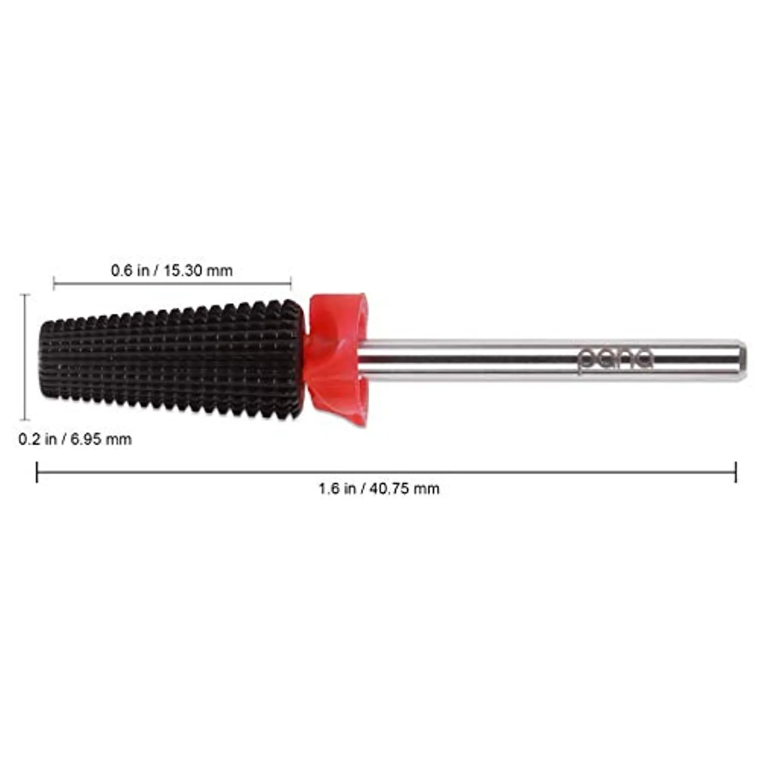 PANA Nail Carbide 5 in 1 Bit - Two Way Rotate use for Both Left and Right Handed - Fast remove Acrylic or Hard Gel - 3/32" Shank - Manicure, Nail Art, Drill Machine (Fine - F, Black)