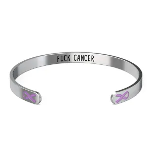 Pancreatic Cancer Awareness Bracelet - Purple Ribbon, “Funk Cancer”