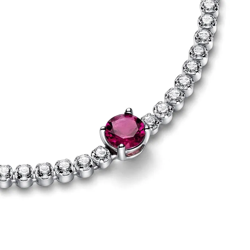 Pandora Red Sparkling Round Pavé Tennis Bracelet