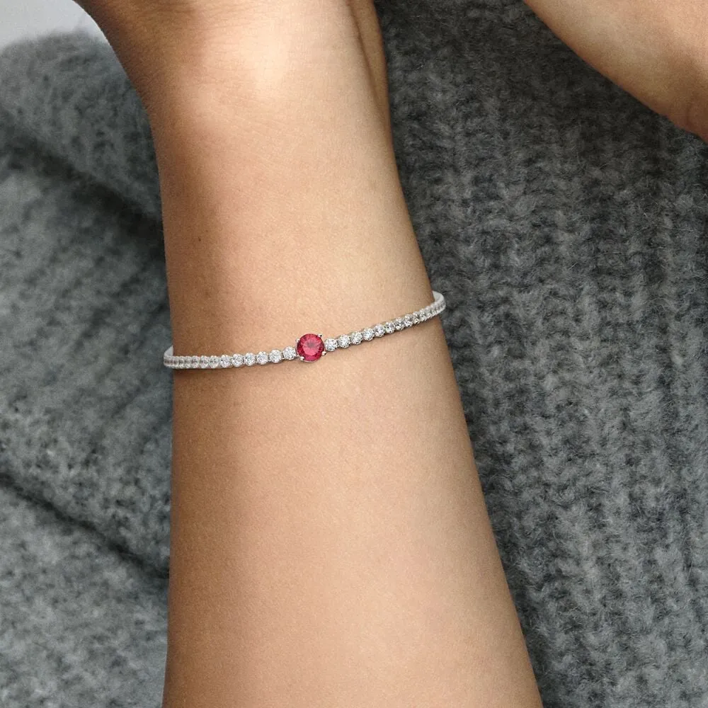 Pandora Red Sparkling Round Pavé Tennis Bracelet
