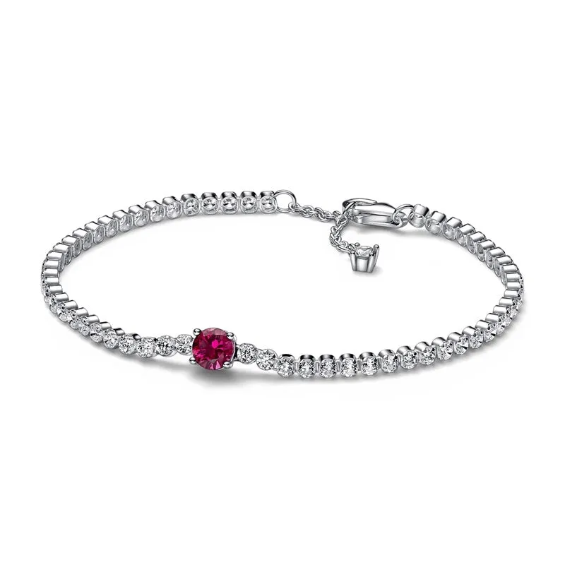 Pandora Red Sparkling Round Pavé Tennis Bracelet