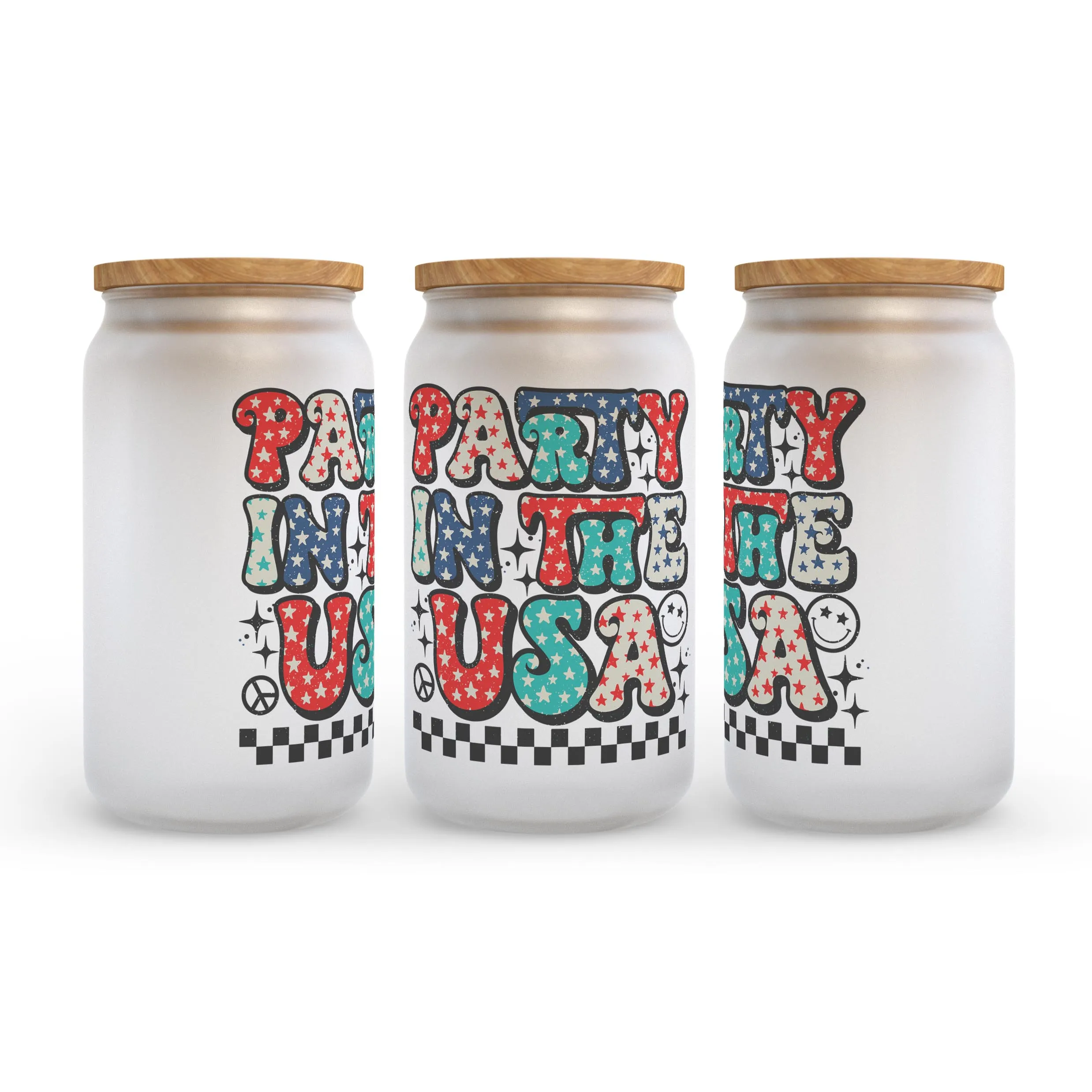Party in the USA Frosted Glass Can Tumbler