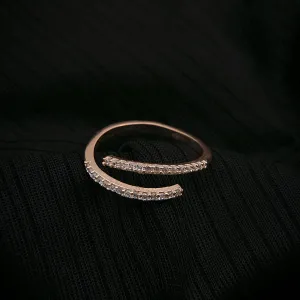 Pavé CZ Multi Row Open Ring in Solid 925 Sterling Silver