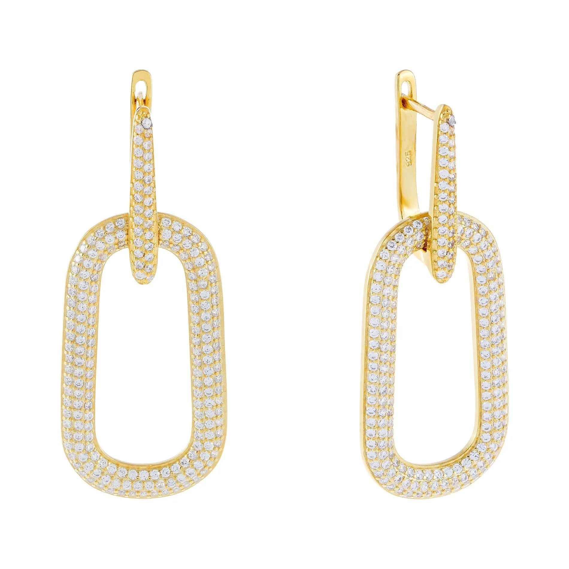 Pavé Link Hoop Earring