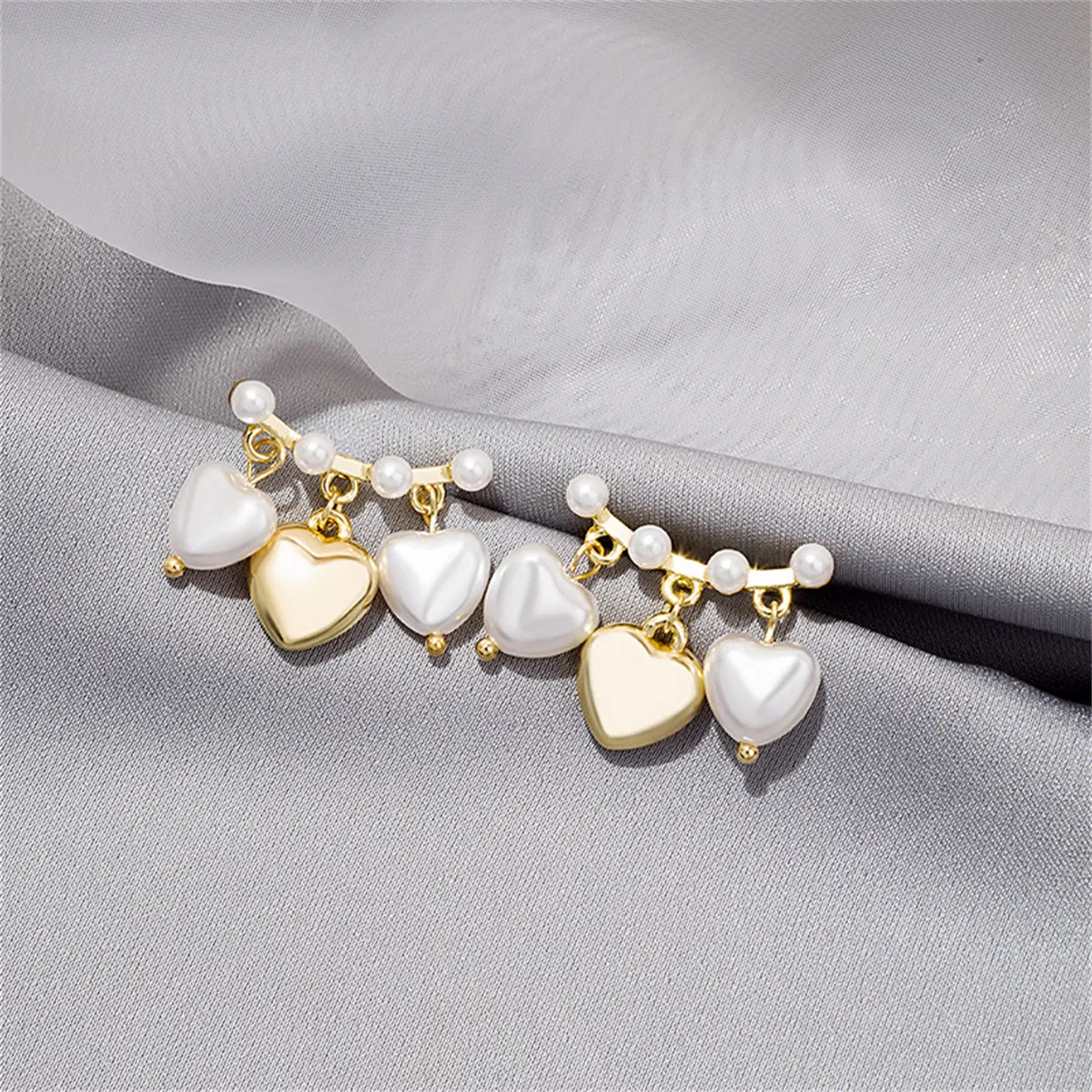 Pearl & 18K Gold-Plated Heart Tassel Dangle Earrings