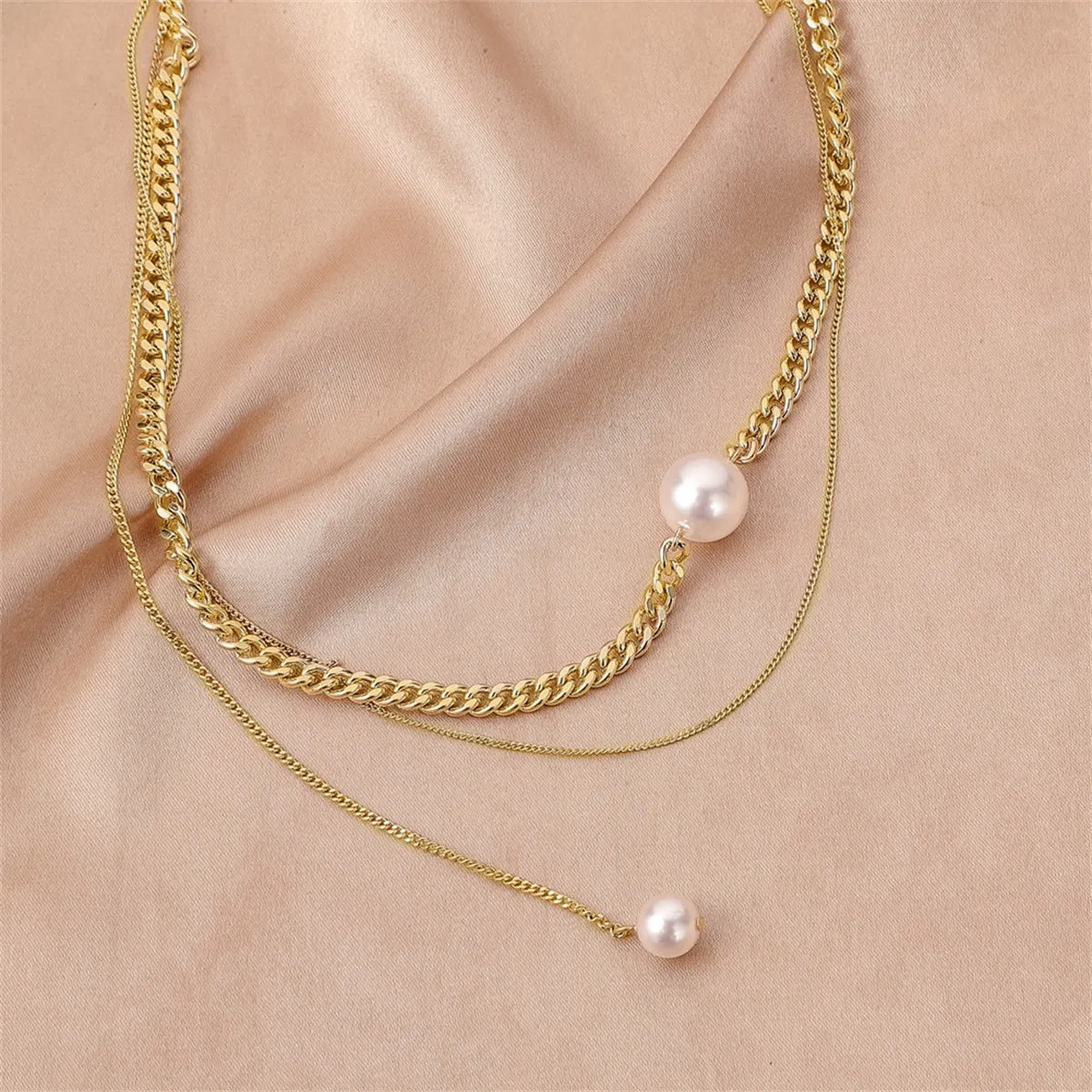 Pearl & 18K Gold-Plated Layered Drop Choker Necklace