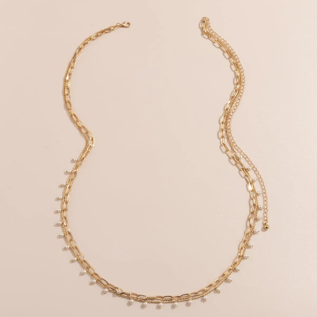 Pearl & 18K Gold-Plated Layered Waist Chain