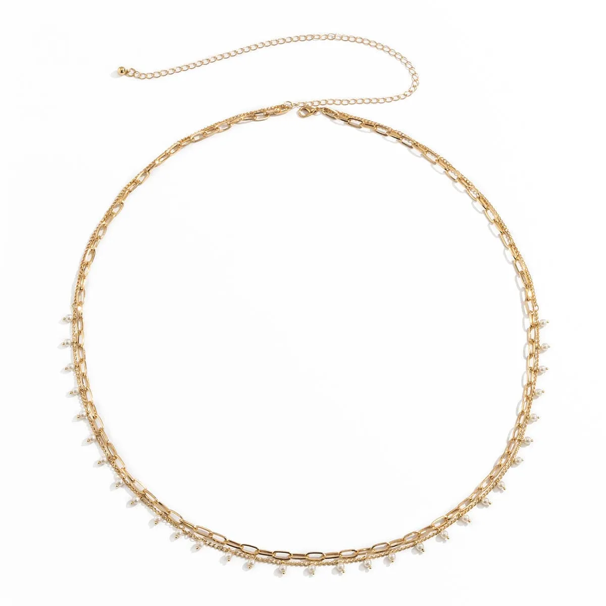 Pearl & 18K Gold-Plated Layered Waist Chain