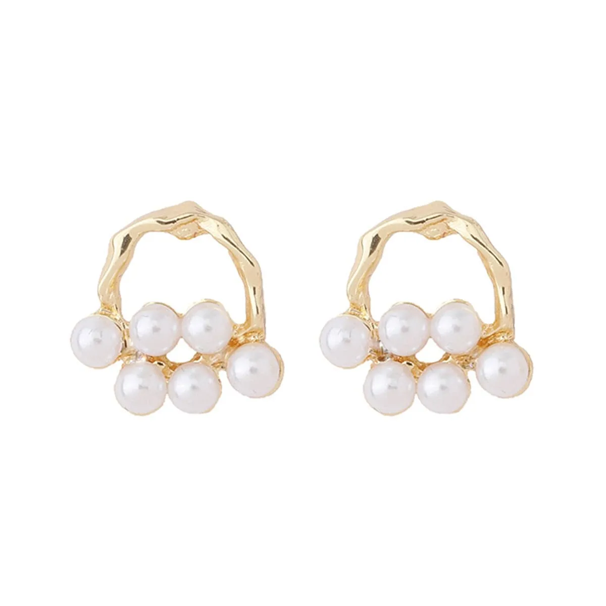 Pearl & 18K Gold-Plated Round Branch Stud Earrings