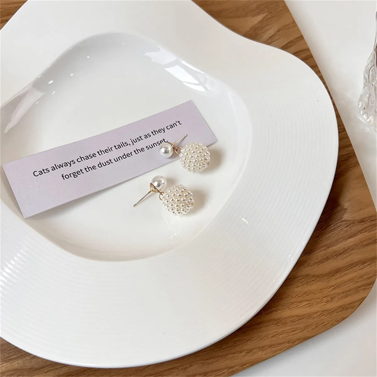 Pearl & 18K Gold-Plated Round Drop Earrings