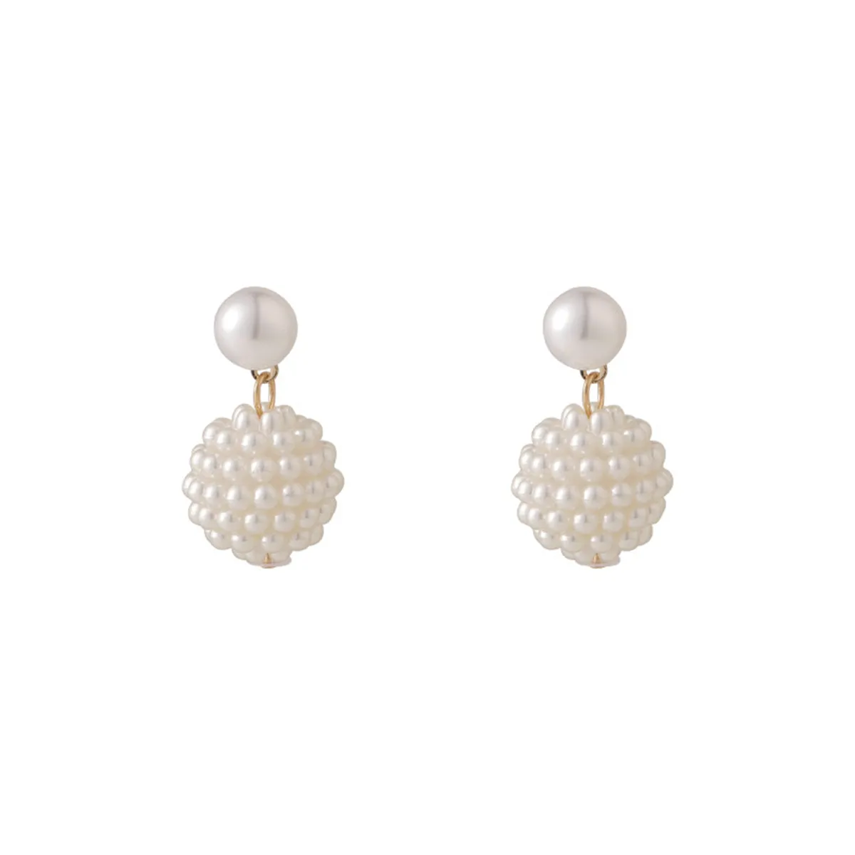 Pearl & 18K Gold-Plated Round Drop Earrings
