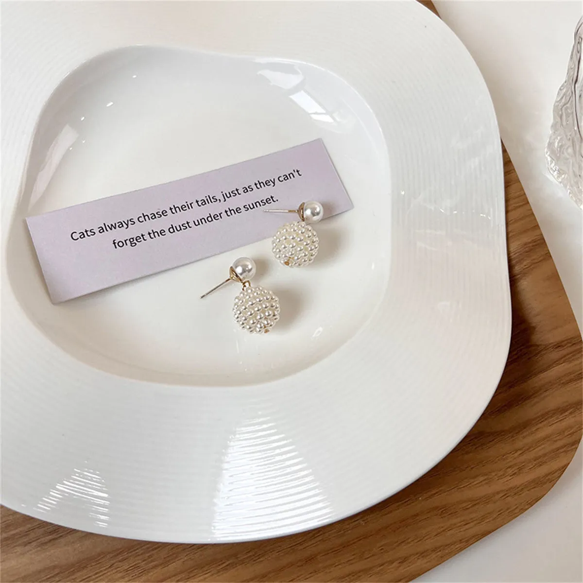 Pearl & 18K Gold-Plated Round Drop Earrings