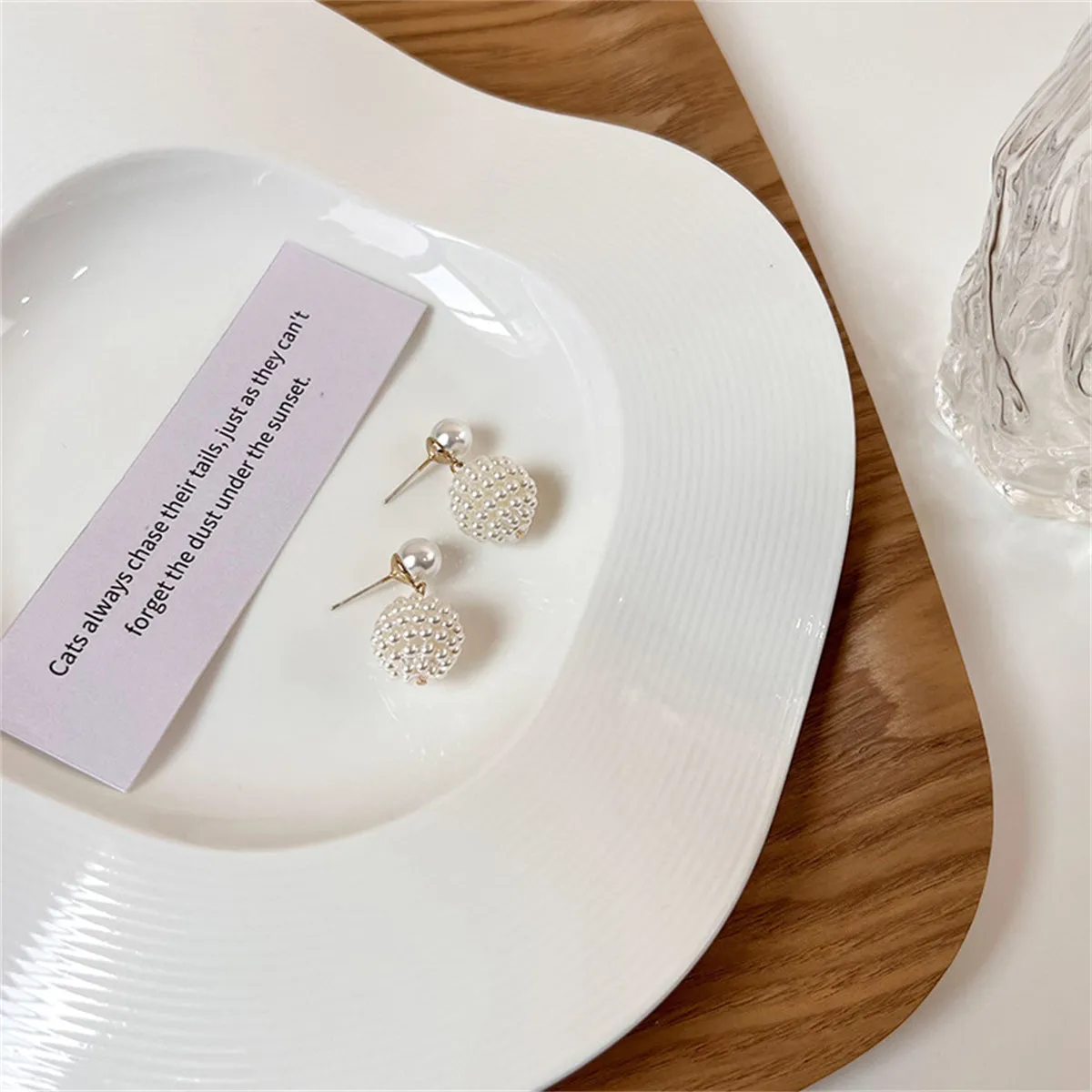 Pearl & 18K Gold-Plated Round Drop Earrings