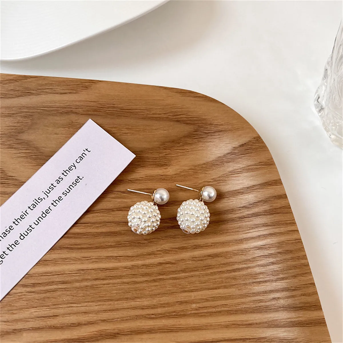 Pearl & 18K Gold-Plated Round Drop Earrings
