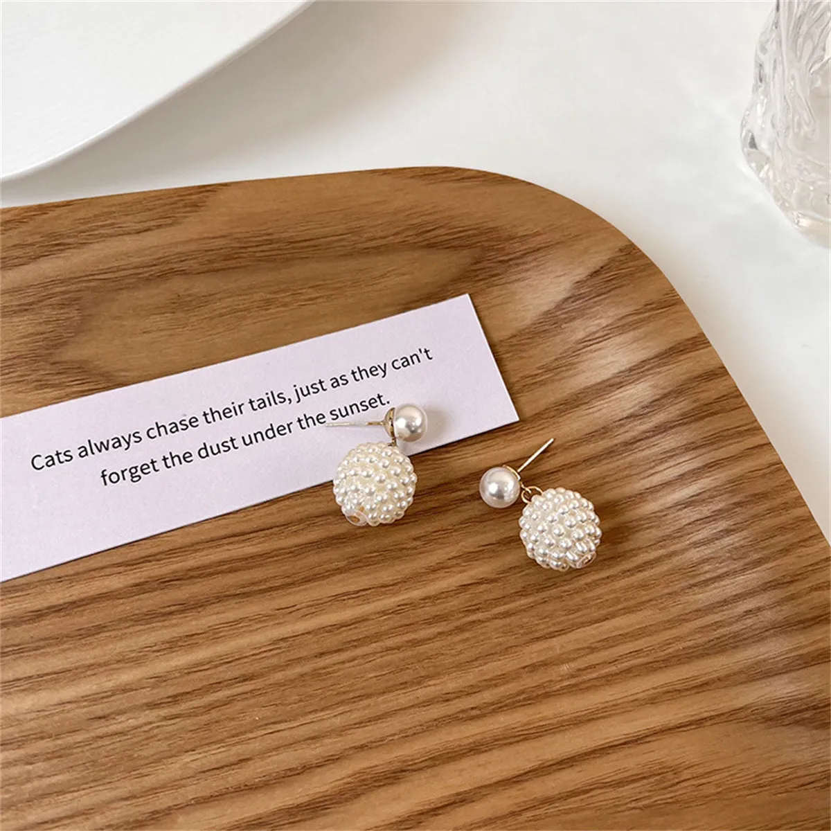 Pearl & 18K Gold-Plated Round Drop Earrings
